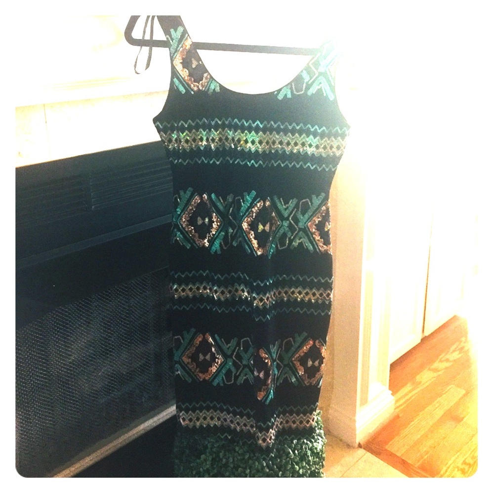 Cocktail dress black blue silver